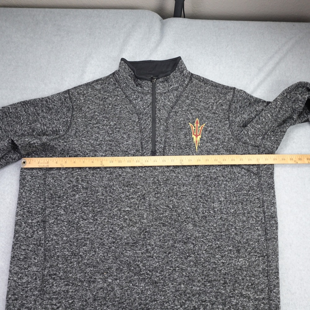Arizona State Sun Devils ASU‎ Pullover Mens 3XL Gray Heather Zip Sweater Antigua - Picture 12 of 16